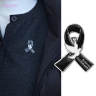 PEACEB Black Ribbon Pin, Awareness Melanoma Cancer Funeral Ribbon Badge Brooch, Sweet Vintage Skin C