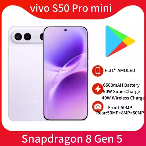 New Vivo S50 Pro Mini 5G Smart Phone Snapdragon 8 Gen 5 6.31'' AMOLED Screen 6500mAh Battery 90W Sup
