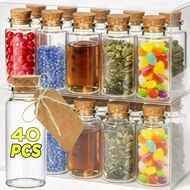 Mini Glass Wish Bottle - Empty Message-in-a-Bottle - Clear Vial with Cork Plug - Jewel Candy Storage