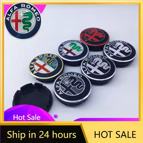 Car Stickers For Alfa Romeo 4Pcs 56mm Wheel Hub Black Caps for Alfa Romeo GTAM Giulietta GT Mito Bre