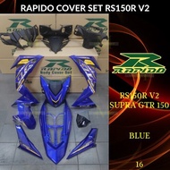 RAPIDO COVER SET RS150R/RS150 V2 V3 SUPRA GTR150 (16) BLUE (STICKER TANAM/AIRBRUSH) COVERSET