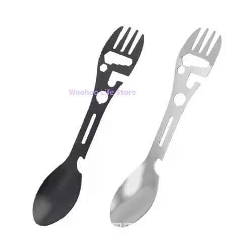 10 in1 Camping Survival Fork Spoon Multifunctional Outdoor Utensil Set for Hiking Survival Spork wit