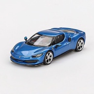 [Ready Stock] BBR Car Model 1: 64 Ferrari 296 Metal Blue Alloy Car Model Simulation Car Model