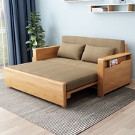 {SG Sales} Sofa Bed Foldable With Storage Couch Folding Sofa Bed Foldable All Solid Wood Sofa Bed Multi-Functional Dual-Use Retractable Single Bed with Storage Sofa Chair