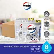 Walch® 9X Sports Antibacterial Laundry Capsule Refill pack 34 Pods x 8 Packs