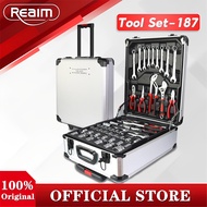 REAIM Tool Box Set 187PCS Spanar Box Tool Set Heavy Duty