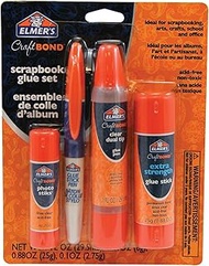 ELMERS Craftbond Scrapbook Glue Set, Clear Dual Tip Pen &amp; Extra Strength Glue Stick (E61579)