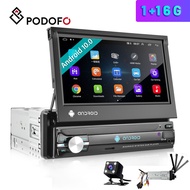 Podofo 1 Din รถวิทยุ Android10 7 "Retractable Screen เครื่องเล่นวิดีโอมัลติมีเดีย2 + 32G 1 + 16G สำหรับ Nissan Toyota Lada Kia Suzuki รถเสียง