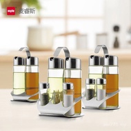 Glass Set Seasoning Pepper Oil Vinegar Bottle Restaurant myle Box Rack Stainless Steel Hotel IEU1