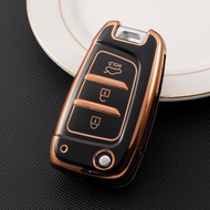 Soft TPU Car Key Cover Holder Keychain Case Bag for Hyundai Solaris 2 Elantra I30 I35 I40 Tucson Kona Azera Auto Accessories