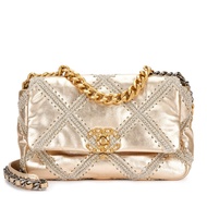 Chanel Gold and Tweed Quilted Lambskin Chanel 19 Flap Bag Aged Gold and Ruthenium Hardware
