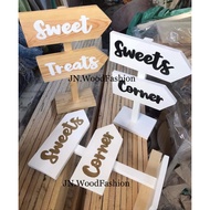 JN.WoodFashion Table Wooden Signage Buffet Set Up Party and Event