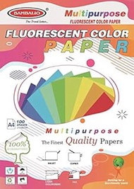 Bambalio BFP-MIX Fluorescent Colour Paper Pack Of 200 Sheets Smooth Finish 80 Gsm/ A4 Size: 5 Assorted Neon Colours - Photo Copy/Copier/Printing/Art &amp; Craft Coloured Paper