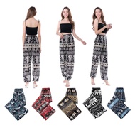 (SUPER COMFY) EW Women Batik Print Thailand Elephant Long Pant Palazzo Wide Leg Loose Pant Seluar Ga