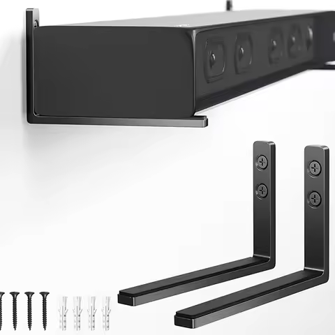 Sound Bar Mounts Wall Brackets - Easy To Install Anti-Drop Wall Shelf Holder Universal Soundbar Spea