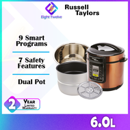 6L RUSSELL TAYLOR Dual Pot Electric Pressure Cooker | PC60 2 POT