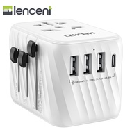 LENCENT Universal Travel Power Adapter International AC Plug Adaptor with 3 USB A Ports 1 Type C PD