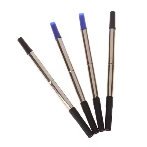 2 PCS Blue Ink Parker Style Standard 0.5/0.7mm Ballpoint Pen Refills Nib Medium Push Action Rotary U