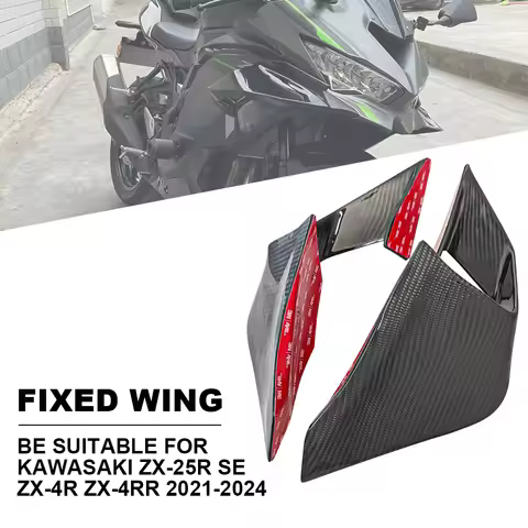 NEW Motorcycle Fixed Wind Wing For Kawasaki ZX-25R ZX25R ZX-4R ZX-4RR 2021-2024 100% 3K Carbon paint