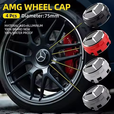 4pcs 75mm Car wheel Hub Cap Emblem badge logo for Mercedes Benz AMG B/C/E/S Class C43 C63 E43 E53 E6