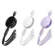 Dây sạc 2A nhanh Hoco X78 3in1 dây rút đa năng tiện lợi dài 1M sạc nhiều thiết bị cùng lúc