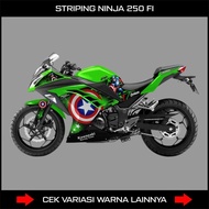 Striping sticker Kawasaki Ninja 250 fi Old Captain America Motif / Decal sticker for Ninja fi 2013 2