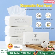 🔥SG 𝐒𝐓𝐎𝐂𝐊🔥100pcs Disposable Face Towel Travel Cotton Makeup removal Wipes Facial Cleansing facial ti