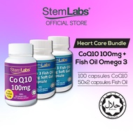 [Jakim Halal Heart Care Bundle] StemLabs CoQ10 100mg (100s) + Omega 3 Fish Oil 1000mg (50s x 2)  for