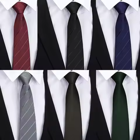 Men's Hand-Tied Tie 8cm (3.15inch) Wide Polyester Twill Jacquard in Red, Black, Blue and Multiple Co