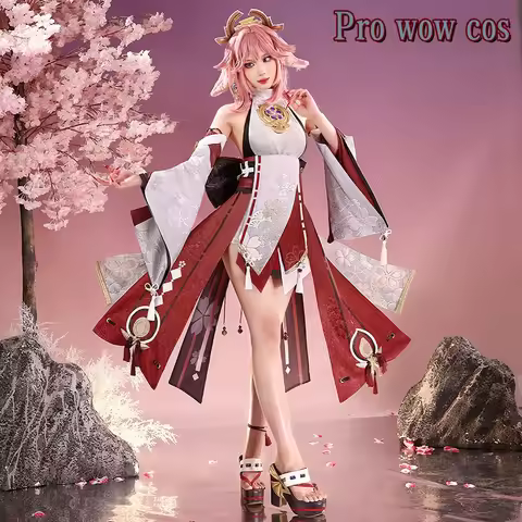 New products in stock Pro Wow Cos Yae Miko Cosplay Costume Cos Halloween Christmas Party Game Comic 