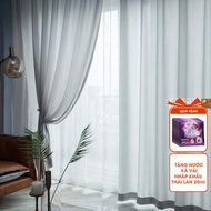 Rèm cửa sổ voan trắng trơn may ore và dán tường rèm trang trí phòng ngủ và phòng khách tiện lợi VIP1