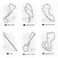 58 f1 Racing Car Track Route Retro Tin Painting Decorative Painting Poster Picture Material mp6