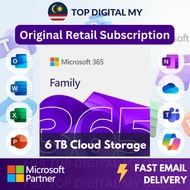 Microsoft 365 Family | Original Retail Subscription | 6 Users | 6 TB OneDrive | Windows/Mac/iOS/Andr