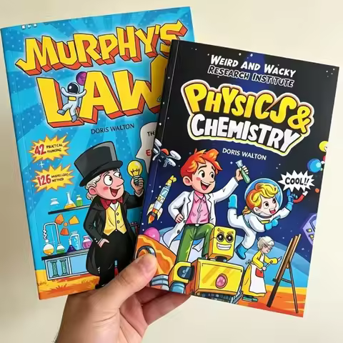 2PCS Kids Educational Comic Book Set Physics & Chemistry Murphy's Law Fun Science Life Wisdom Gift f