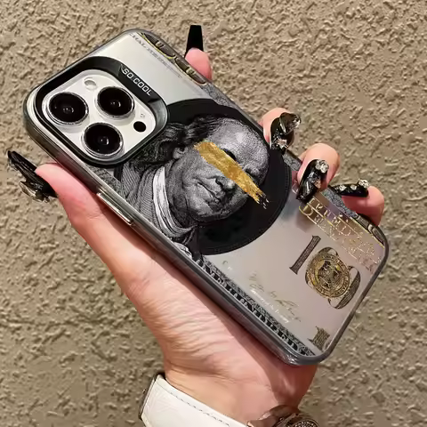 Dollar Bill Graphic Laser Phone Case For iPhone 13 Mini 12 11 Pro Max 17 16 15 14 Pro Max Plus 17 Ai