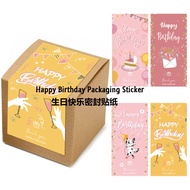 50pcs/pack Rectangle Happy Birthday Packaging Sticker / Birthday Wishes Packaging Sticker / Labeling