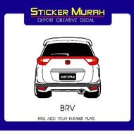 Stiker kereta. Stiker belakang honda BRV