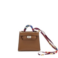 Hermès Alezan Tadelakt Micro Mini Kelly Twilly Charm Palladium Hardware, 2022