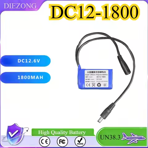 Portable DC12-1800 12V Polymer Lithium Battery Pack 1800mAh Rechargeable Compact Mini 3 Series Heati