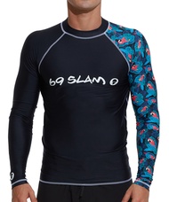 69SLAM ชาย เสื้อว่ายน้ำผู้ชายป้องกันรังสียูวีชุดแขนยาว Rash Vest Tropical Parrot ชุดว่ายน้ำแขนยาว ชุดว่ายน้ำ