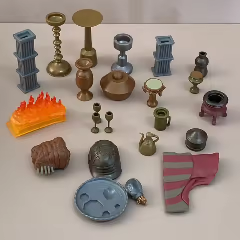 Lot 25pcs Roasting Meat Fire Effect Pieces Tables Bowls Bottles Blankets From 3.75'' Star Wars Boba 