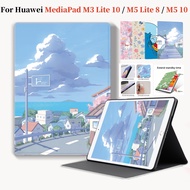 For Huawei MediaPad M3 M5 Lite 10 10.1 inch PU Leather Flip Stand Cover CMR-AL09 CMR-W09 BAH2-L09 BA