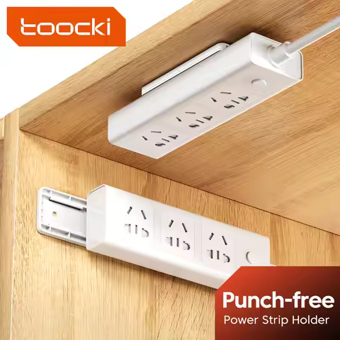 Toocki 1/3PCS Power Strip Holder Wall-hanging Power Strip Socket Mount Self-Adhesive Destop Cable Wi