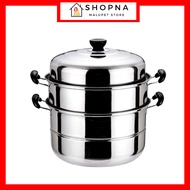 SHOPNA Multipurpose Food Steamer 3 Layer Stainless Siomai Steamer Steel Cooking Pot Premium Quality