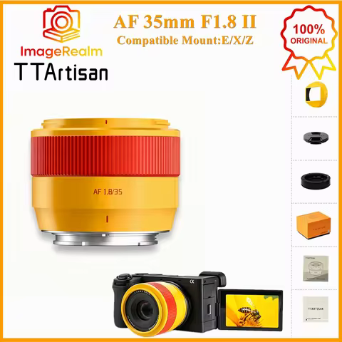 TTArtisan 35mm F1.8 II APS-C Camera Lens Orange AF Auto Focus Lens for Sony E Mount Mirrorless Camer