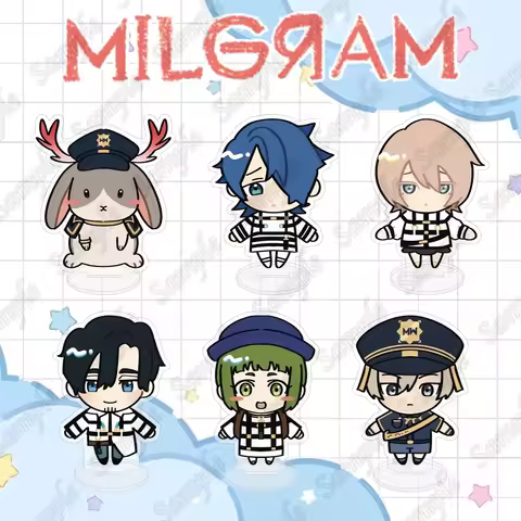 Anime MILGRAM Acrylic Stand 10cm Cute Q Version Es Jackalope Kayano Sakurai Keychain Table Desktop D