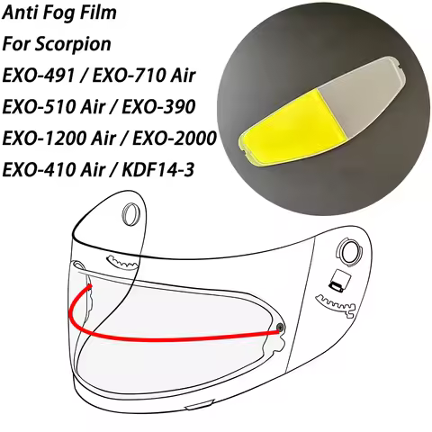 Motorcycle Helmet Visor Anti Fog Film For Scorpion EXO 410 / 491 / 510 / 710 / 1200 / 2000 390 Visor