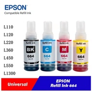 *Malaysian stock*Compatible EPSON T664  INK. T664 FOR PRINTER L120 L210 L360 L405 L565 L1300 L220