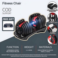 Dumbbells 40kg adjustable dumbbells | 5-40kg | 17 positions | 11-90lbs + rubber coated plates