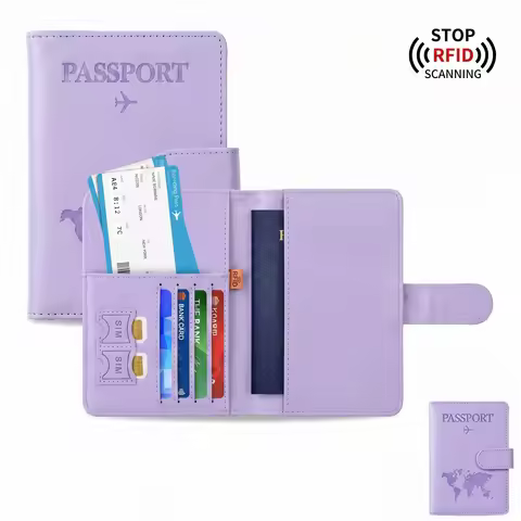 Pomelo Best Multi Compartment Passport Holder for Men Women RFID Protected Travel Wallet with SIM Sl